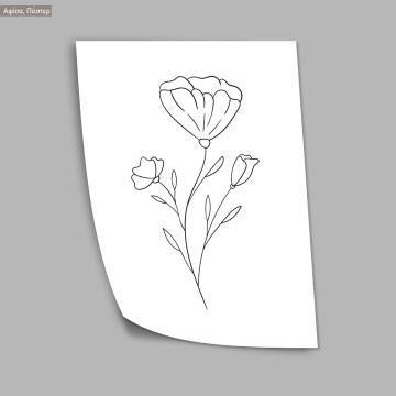 Flowers line art I, poster 2