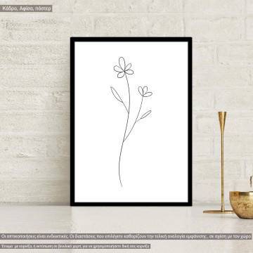 Flowers line art ΧΙΙI, poster