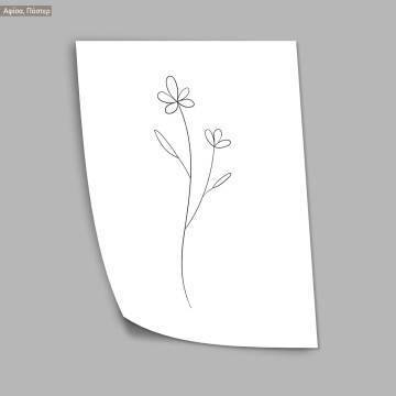 Flowers line art XIII, κάδρο, μαύρη κορνίζα 2