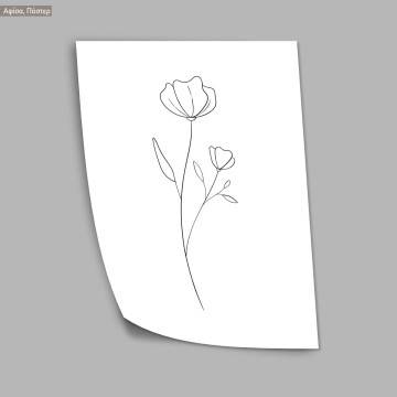 Flowers line art XV, poster 2