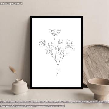 Flowers line art XVI, poster