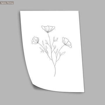 Flowers line art XVI, poster 2