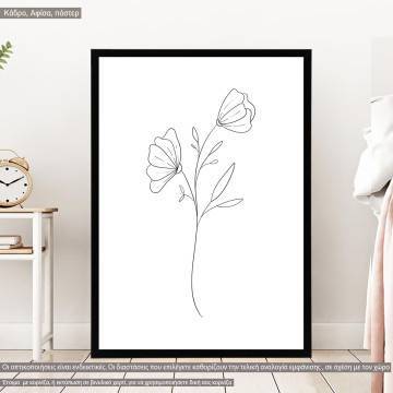 Flowers line art XVII, poster