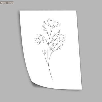 Flowers line art XIX, poster 2