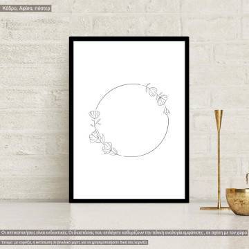 Flowers line art XXIV, poster