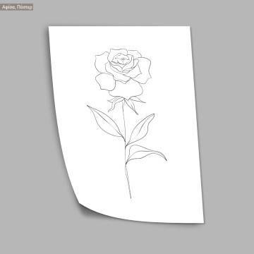 Flowers line art XXIX, κάδρο, μαύρη κορνίζα 2