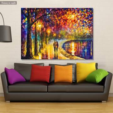 Canvas print Stroll by the lake