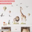 Wall stickers watercolor, Giraffe. lion and more