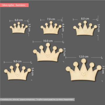 Wooden Crown with heart,  decorative figure 2