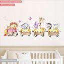 Αυτοκόλλητα τοίχου παιδικά Τρένο με ζωάκια ζωγραφιστό