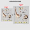 Wall stickers watercolor, Giraffe. lion and more