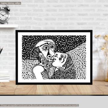 Picasso style kiss, Poster