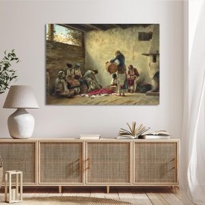 Canvas print Women prepare rose petal preserves in Megara Rallis Framed canvas View 1 2