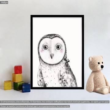 Poster Woodland baby Owl