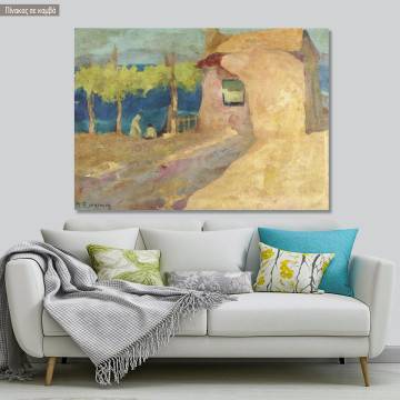 Canvas print House and people on the shore, Oikonomou M.