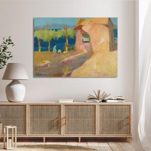 Canvas print House and people on the shore Oikonomou M. Framed canvas View 1 2
