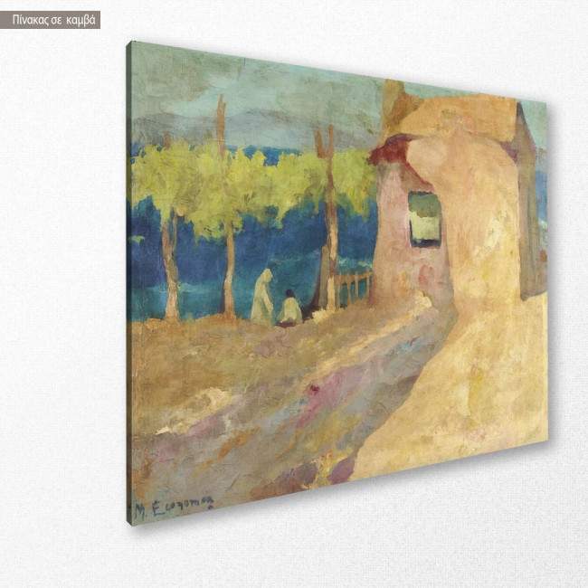 Canvas print House and people on the shore, Oikonomou M.