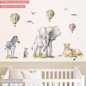 Wall stickers watercolor, Giraffe. lion and more 2