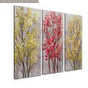 Canvas print Autumn trees watercolor 3ptych