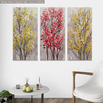 Canvas print Autumn trees watercolor 3ptych Framed canvas View 1 2