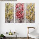Canvas print Autumn trees watercolor 3ptych