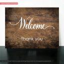 Ξύλινη πινακίδα Welcome, thank you