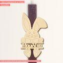 Wooden Rabbit with name for candle