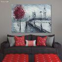 Canvas print  London in black and red