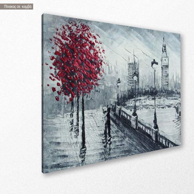 Canvas print  London in black and red, side