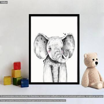 Safari art baby elephant
