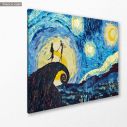 Πίνακας ζωγραφικής A  starry nightmare, (based on Starry night by Vincent van Gogh), αντίγραφο σε καμβά, κοντινό