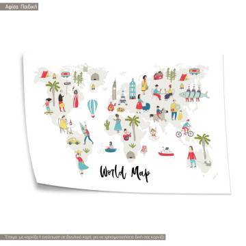 Customs and culture World map, poster 2