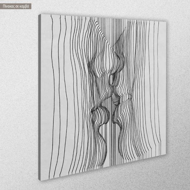 Canvas print The kiss in lines, rectangle, side