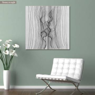 Canvas print The kiss in lines, rectangle