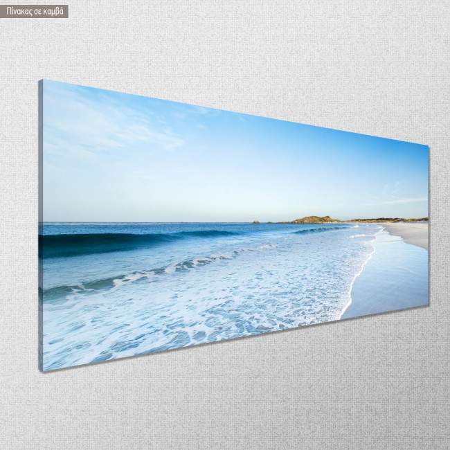 Canvas print Blue beach I, panoramic
