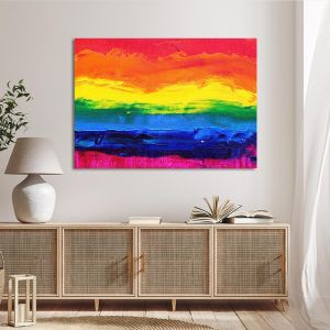 Canvas print Small rainbow painting Framed canvas View 1 2