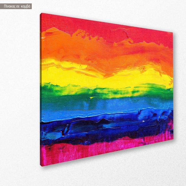 Πίνακας σε καμβά Small rainbow painting, κοντινό