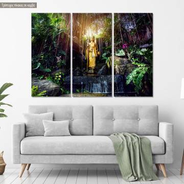 Canvas print  Offer (multipanel) Golden Buddha statue