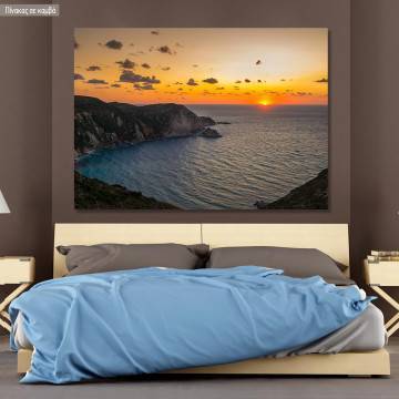 Canvas print Colorful sunset view in Cephalonia