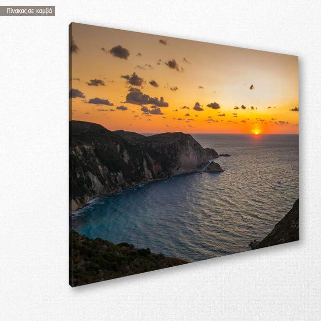 Canvas print Colorful sunset view in Cephalonia