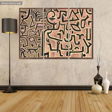 Πίνακας σε καμβά Intention, Paul Klee, τρίπτυχος