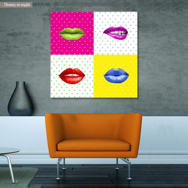 Πίνακας σε καμβά Pop art lips