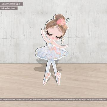 Wooden figure printed Princess Ballerina