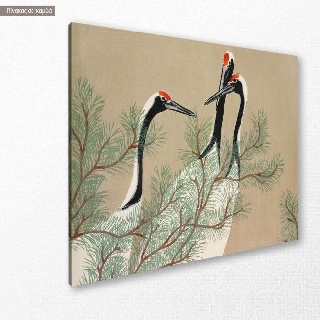 Canvas print Cranes, Japanese scenery