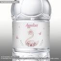 Sticker label Pink swan watercolor