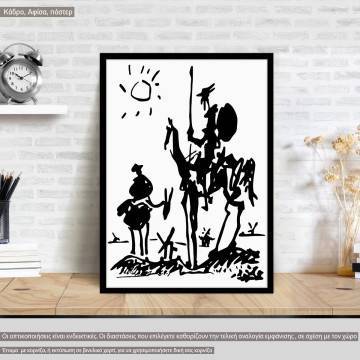 Don Quijote reart,  κάδρο, μαύρη κορνίζα