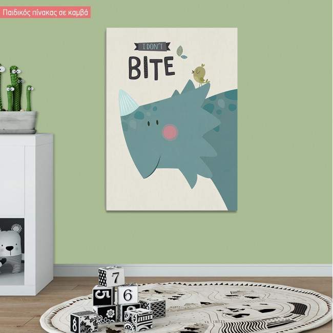 Kids canvas print I don't bite