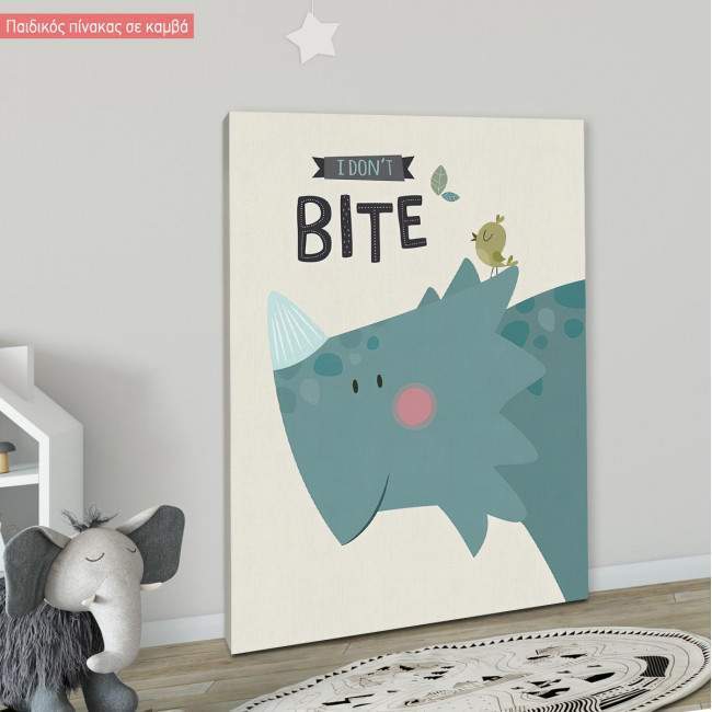 Kids canvas print I don't bite