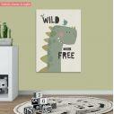 Kids canvas print Wild and free, dino