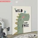 Kids canvas print Wild and free, dino